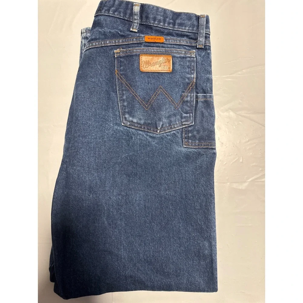 Wrangler FR Flame‎ Resistant Relaxed Fit Jeans Blue Denim 42x30 FR31MWZ Mens